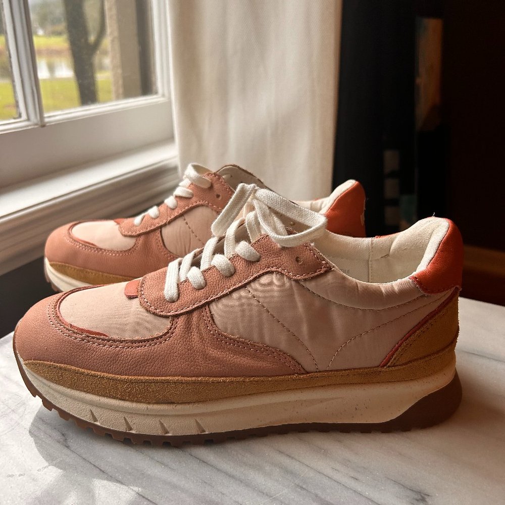 Madewell Kickoff Trainer Sneakers Leather Nylon Pink Nubuck Platform Shoes
